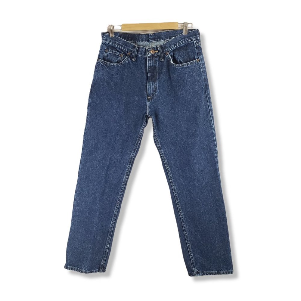 Wrangler Dark-wash Tapered Straight-leg Jeans Size 33x30